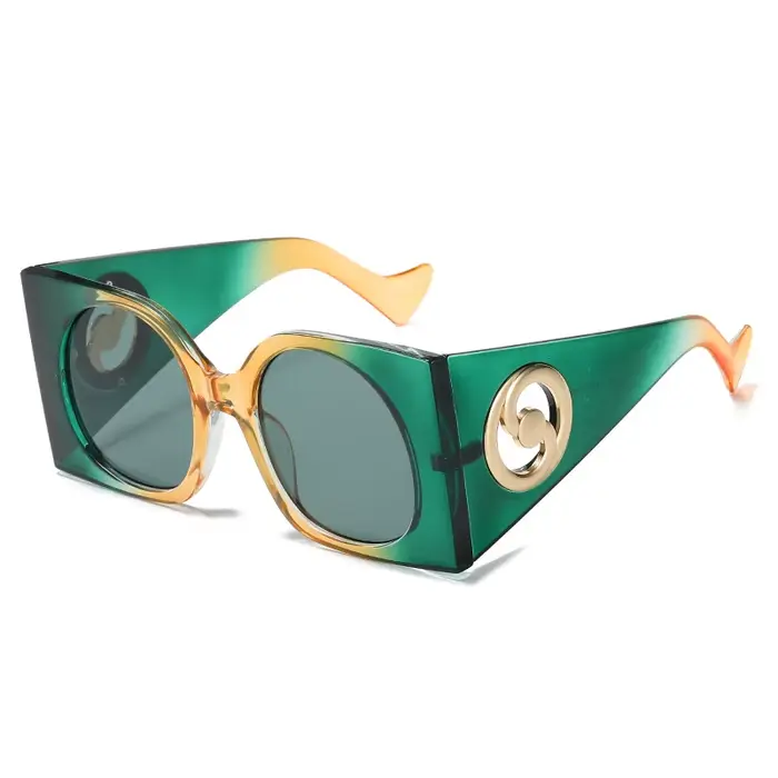 Lunettes de soleil carrées colorées pour femmes et hommes, monture bicolore, lunettes de soleil de v