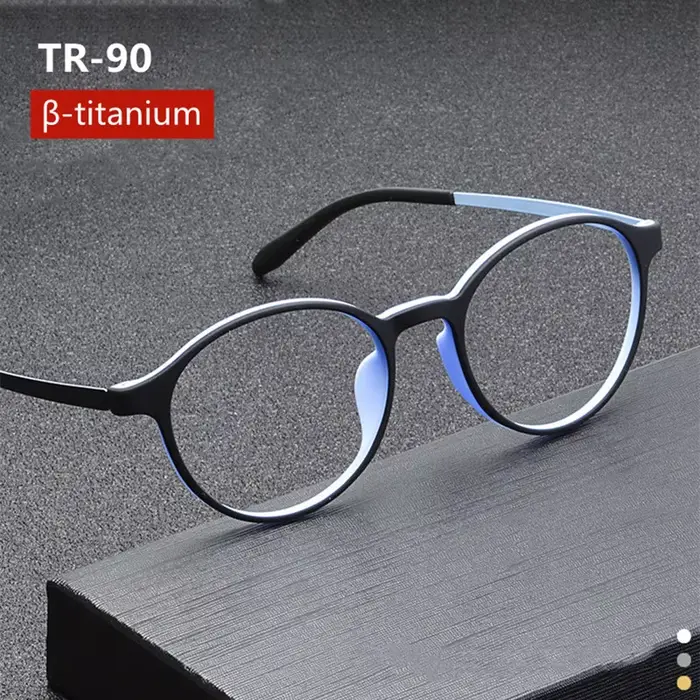 Lunettes en titane à monture ronde Vintage pour hommes