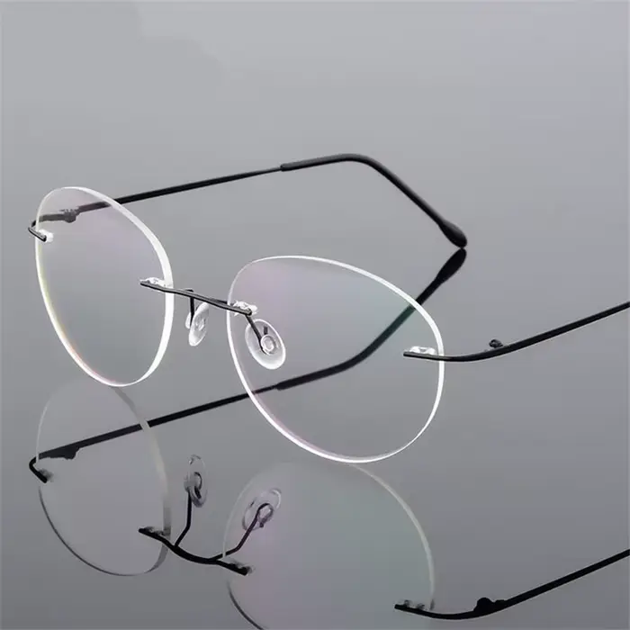 Lunettes de myopie rondes sans cadre pour femmes et hommes, lunettes de Prescription ultralégères sa