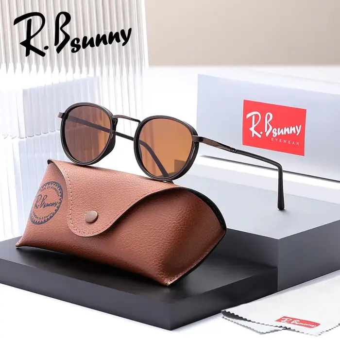 Lunettes de soleil polarisées rondes pour hommes, monture métallique, mode Vintage, lunettes de luxe