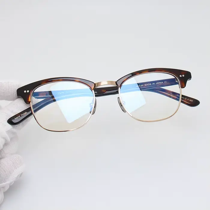 Lunettes à sourcils en acétate faites à la main, monture pour hommes et femmes, Semi-sans monture, t