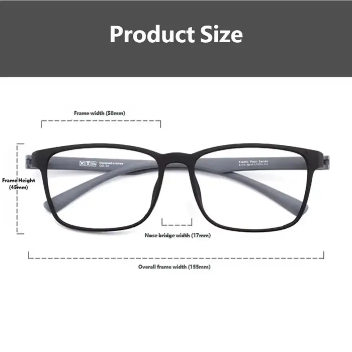Lunettes carrées surdimensionnées pour grand visage TR90