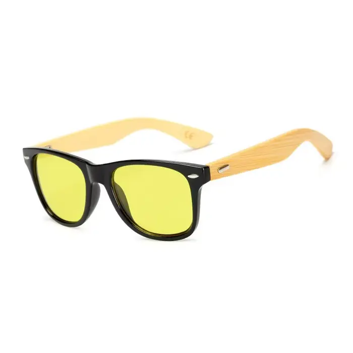 Lunettes de soleil carrées en bambou vintage pour hommes et femmes, lunettes de soleil en bois pour 