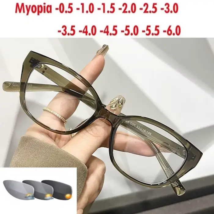 Nouveau Maillard vent Net rouge froid brun oeil de chat lunettes cadre femmes plaine visage Photo cadre degrés 0 ~-6.00
