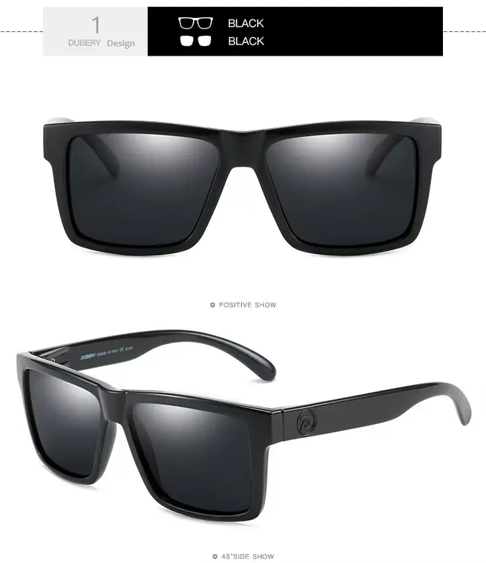 DUBERY-Lunettes de soleil carrées polarisées pour hommes et femmes, lunettes de soleil de pêche, lun
