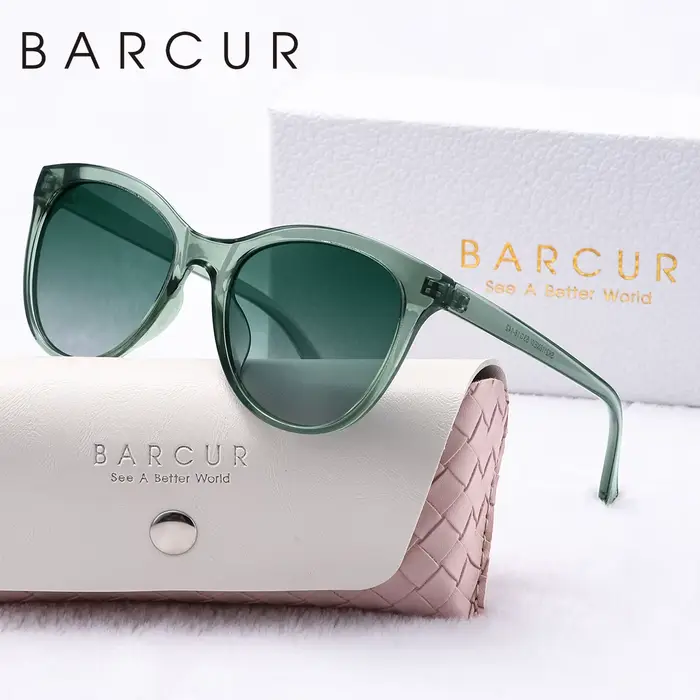 BARCUR-Lunettes de soleil UV400 pour femmes, verres polarisés, monture transparente, confortable, du