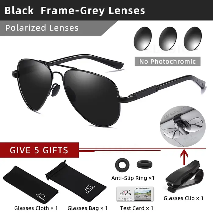 CLLOIO 2023 nouveau pilote lunettes de soleil photochromiques hommes femmes classique lunettes de so