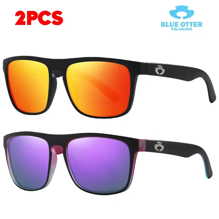 BLUE OTTER 2 paires de lunettes de soleil polarisées UV400 HD lentilles Anti-éblouissement