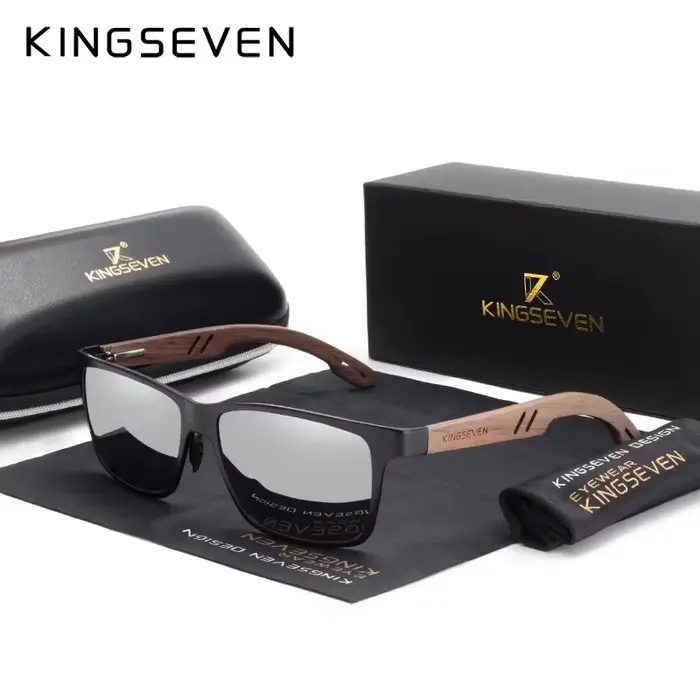 KINGSEVEN marque lunettes de soleil en bois haute qualité cadre rectangulaire hommes femmes UV400 le