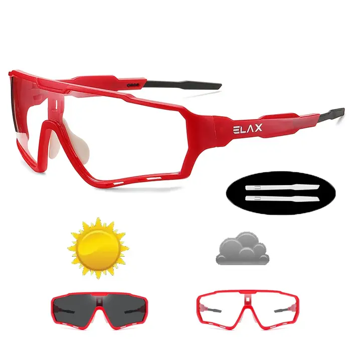 ELAX tout nouveau Style lunettes de soleil photochromiques sport hommes femmes vtt vélo lunettes de 