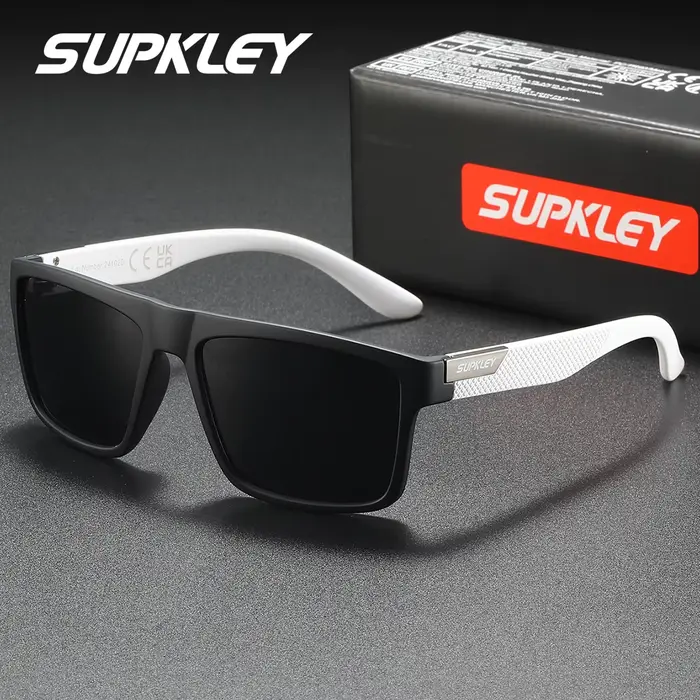 SUPKLEY Lunettes de soleil polarisées de style professionnel légères et confortables avec monture ca
