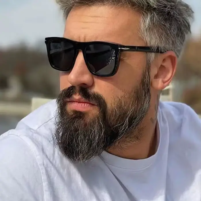 Lunettes de soleil carrées vintage pour hommes, anti-lumière bleue, nickel é de mode, nuances de con