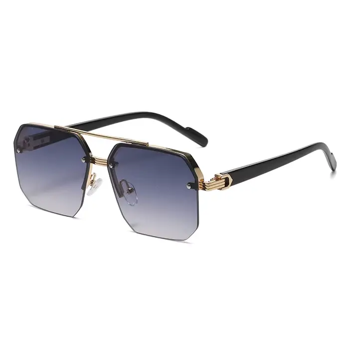 Lunettes de soleil surdimensionnées rétro à Double pont pour hommes et femmes