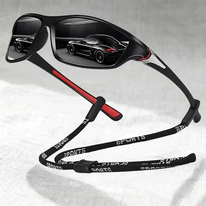 Lunettes de soleil de sport vintage avec chaîne