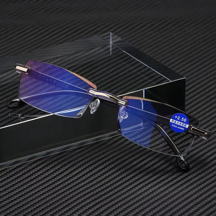 Lunettes de lecture carrées sans cadre pour hommes et femmes