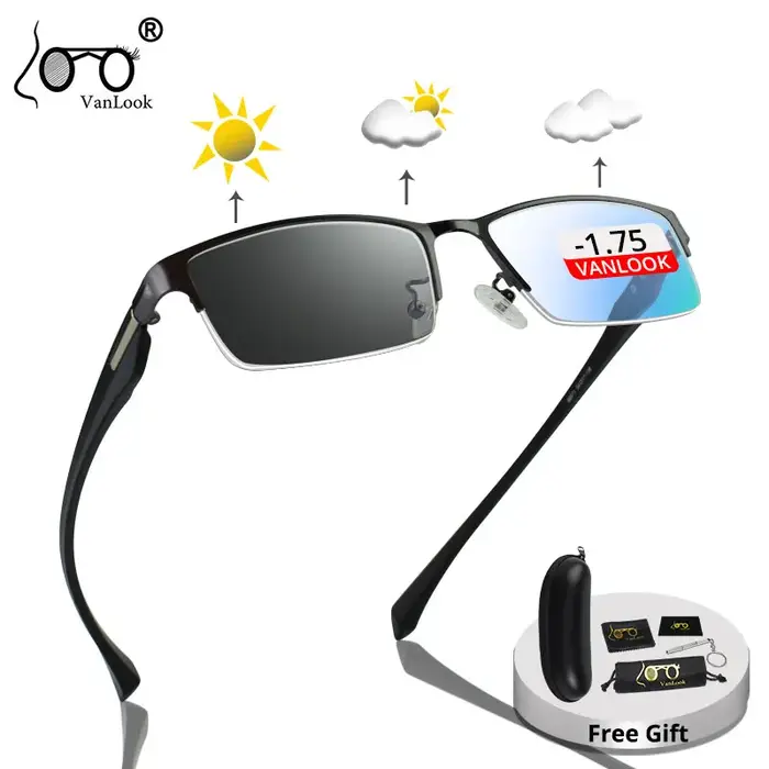 Lunettes de soleil photochromiques pour hommes, verres caméléon, bloquant la lumière bleue, pour myo