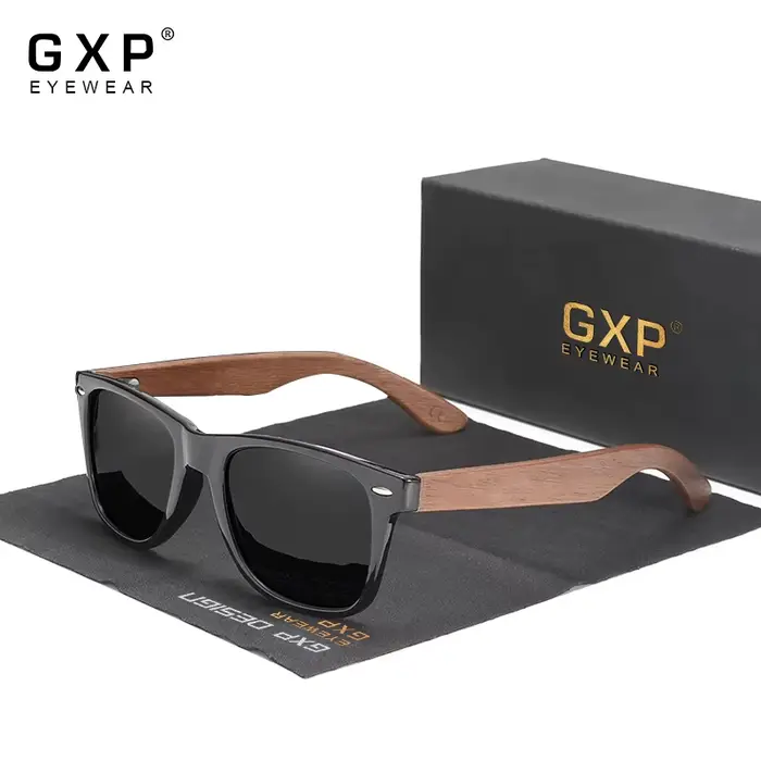 GXP rétro lunettes de soleil en bois hommes femmes polarisées Anti-UV400 lunettes de mode haute qual