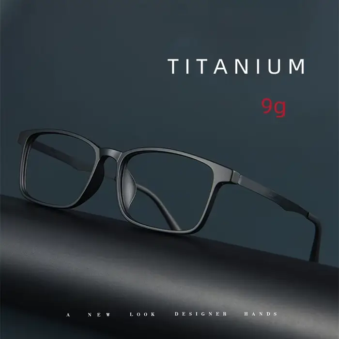 Lunettes d'affaires rétro grand carré TR90 en titane pour hommes, monture de Prescription optique po