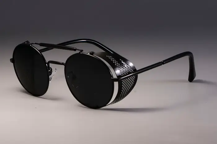Zml14 – lunettes de soleil Steampunk pour hommes et femmes, rondes, rétro, de marque, en métal, de g