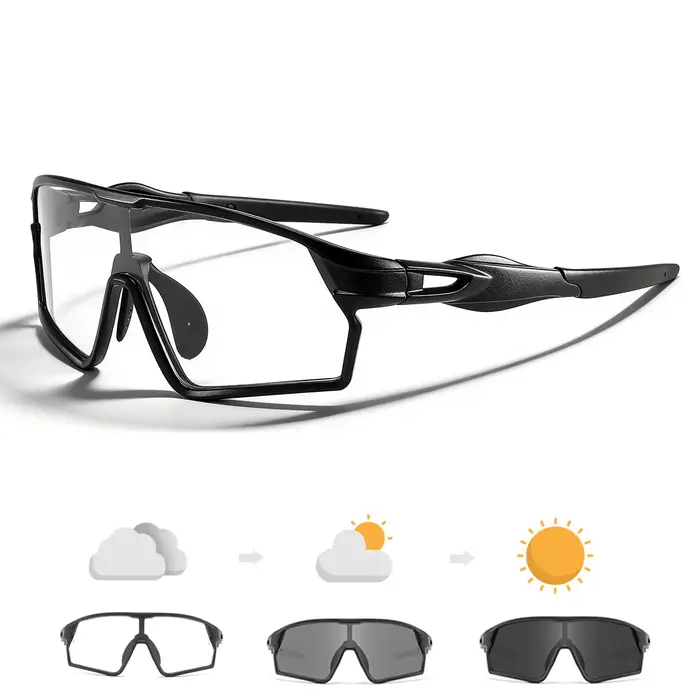 Lunettes de soleil photochromiques pour hommes, lunettes de sport de plein air, lunettes de vélo pou