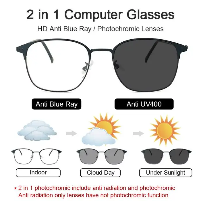 Lunettes de soleil photochromiques pour hommes