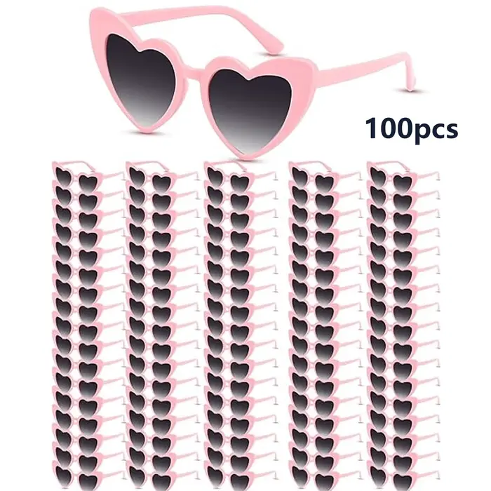 100 paires de lunettes de soleil en forme de cœur pour mariage, lunettes de soleil de fête, cadeaux 