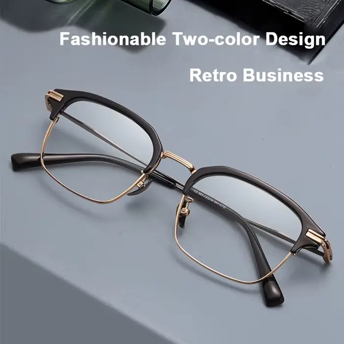 Lunettes de vue rétro de luxe américaines, réplique, grande taille 140 mm, monture en acétate et tit