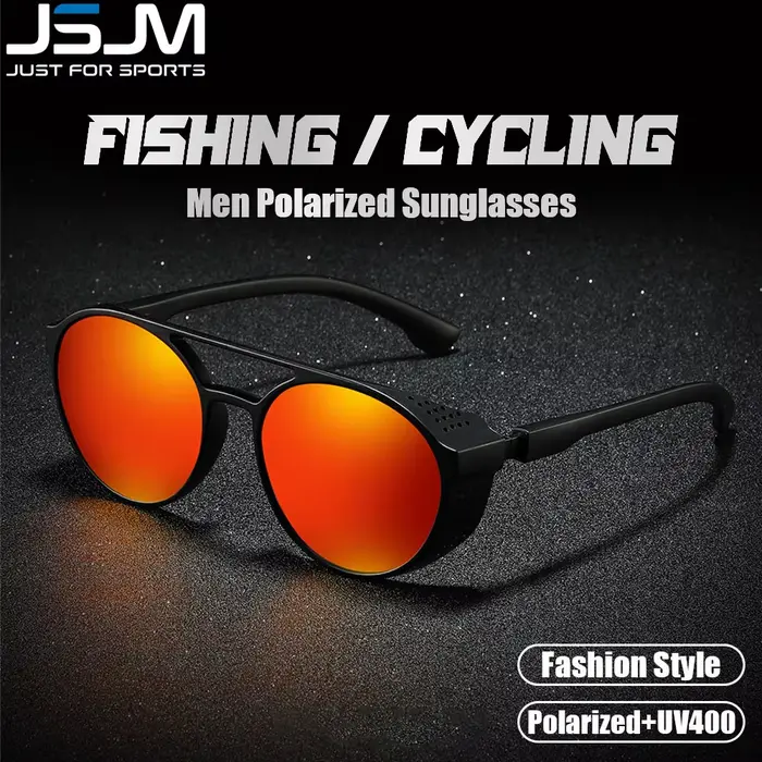 JSJM 2022 nouvelle mode hommes lunettes de soleil polarisées marque de luxe concepteur rond classique conduite pêche