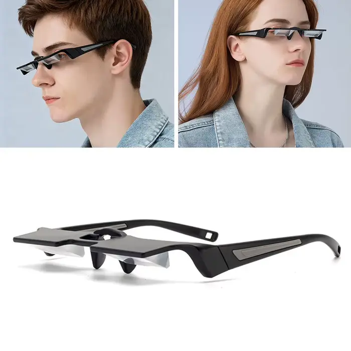 Prism Lazy Lunettes réfractives Lunettes légères 90 °   Lunettes horizontales, livre de lecture, regarder la télévision couchée, lunettes de soleil de pêche