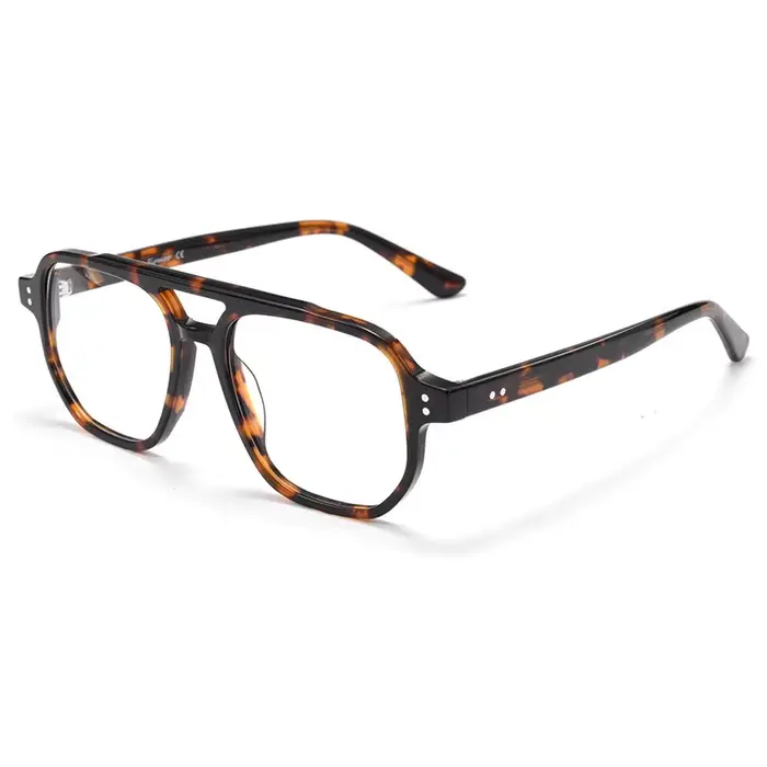 Lunettes de vue double pont 52-17-145, monture pilote couleur écaille de tortue, ultra-légères et te