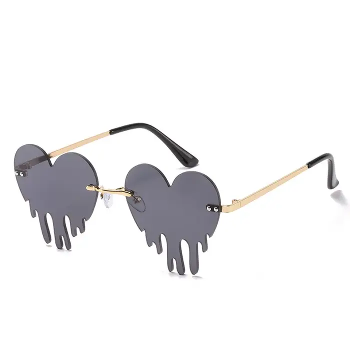 Lunettes de soleil en forme de cœur d'amour pour femmes, lunettes de soleil vintage œil de chat rétr