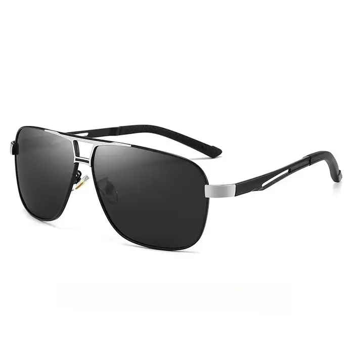Lunettes de soleil photochromiques polarisées carrées pour hommes, dessus en aluminium et magnésium,