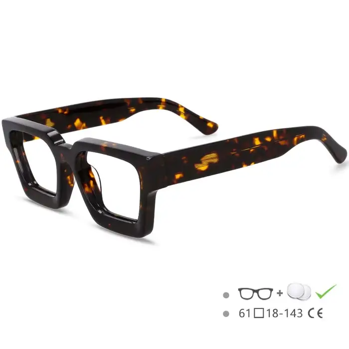 Lunettes en Fiber d'acétate de haute qualité pour hommes et femmes, marque rétro carrée, grande mont