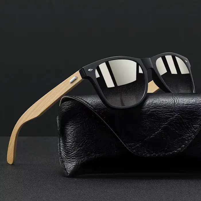 Lunettes de soleil carrées Vintage en bois de bambou pour hommes et femmes, marque de luxe de stylis