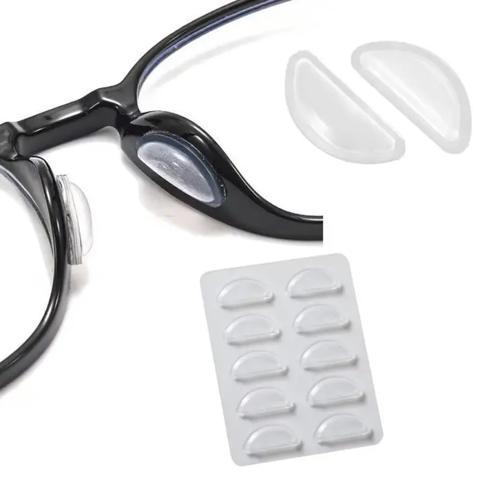 5/10 paires de plaquettes nasales antidérapantes Super collantes pour lunettes, en Silicone souple, 