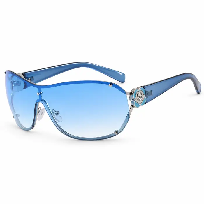 Lunettes de soleil Y2K surdimensionnées tendance pour femmes et hommes, lunettes de soleil enveloppa