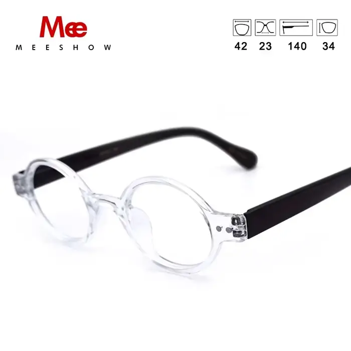 Meeshow-Lunettes de Lecture Rondes et Transparentes pour Homme et Femme, Monture avec Grossissement 