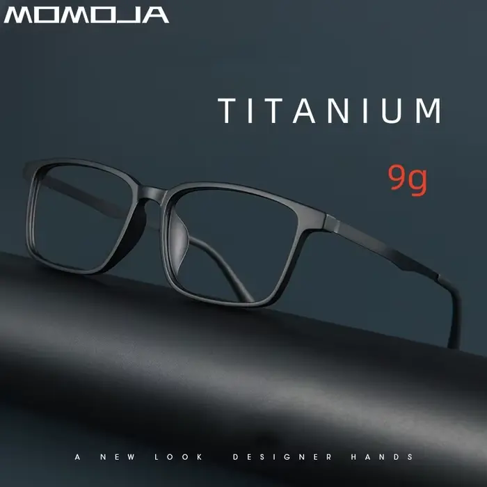 MOMOAlbaneNew-Lunettes rétro carrées en titane TR90 pour hommes, lunettes de myopie, contrevenants o