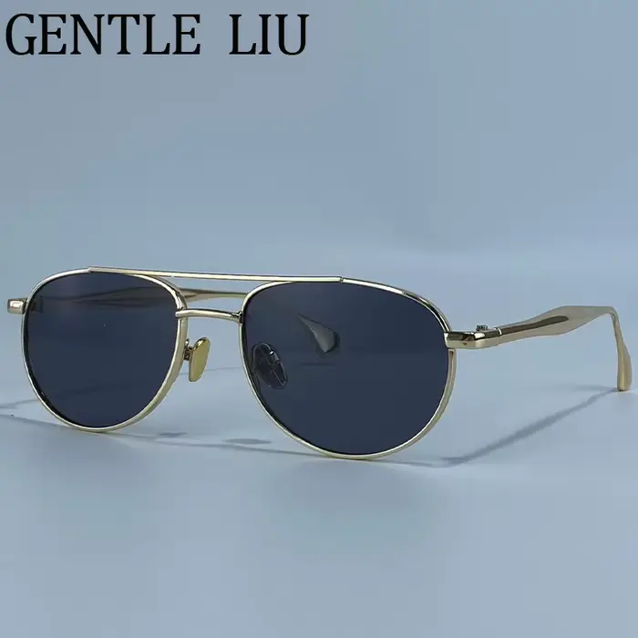 Lunettes de soleil ovales Steampunk pour femme 2026 – Marque de luxe, monture métallique vintage à d
