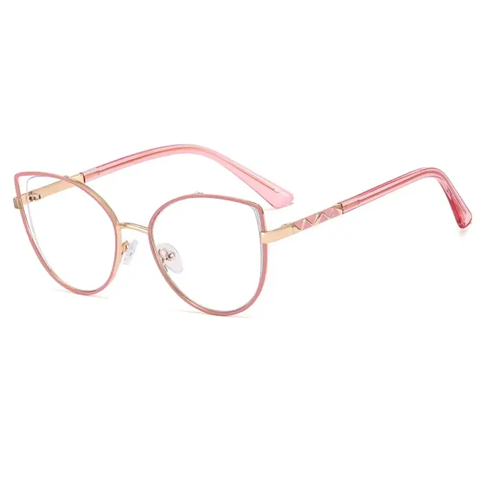 Lunettes de myopie pour femmes, grande taille, lunettes de lecture pour femmes, monture rose œil de 