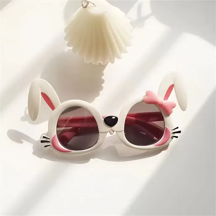 Lunettes de soleil en forme de petit lapin pour filles, dessin animé étranger, pour enfants, Photo d