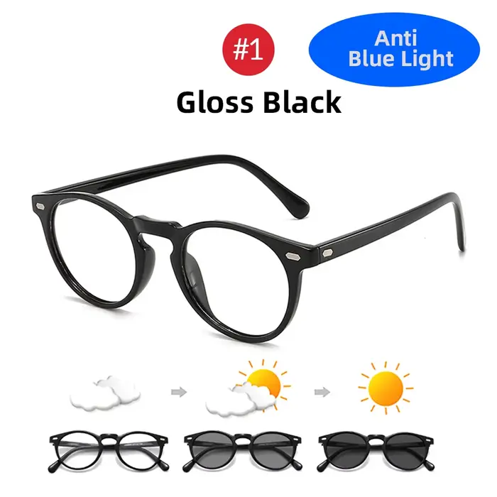 Petites lunettes de Transition classiques noires mates, bloquant la lumière bleue, pour ordinateur, 