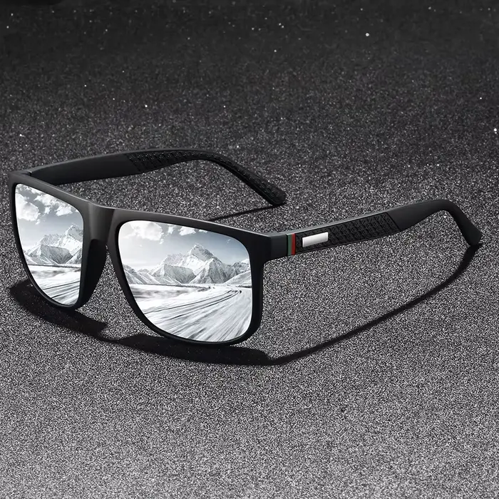 Lunettes de soleil de conduite de plein air tendance, monture carrée populaire, lunettes de soleil c