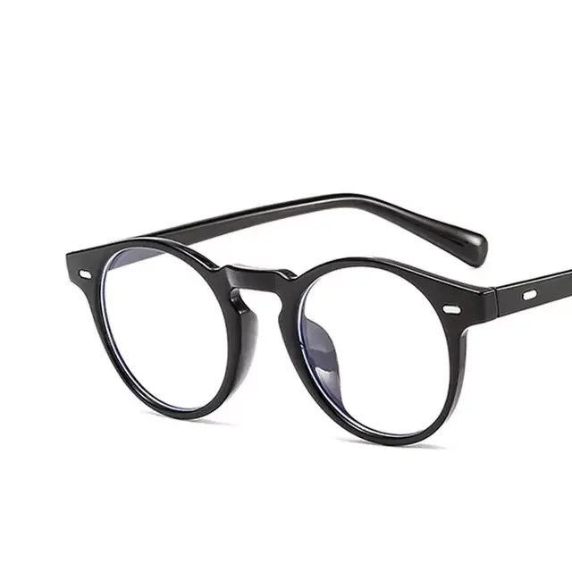 Monture de lunettes pour hommes et femmes, monture de lunettes vintage, ronde, lentille transparente