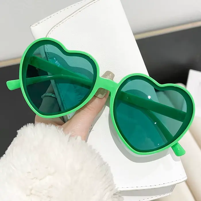 Nouvelles Lunettes de Soleil Vintage Cœur pour Femme et Homme, Lunettes de Soleil Circulaires pour H
