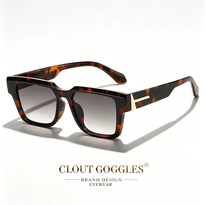 CLOUT GOGGLES Lunettes de soleil tendance et polyvalentes pour hommes et femmes, monture carrée, pou