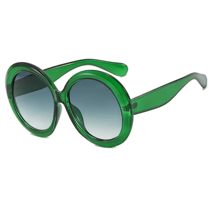 Lunettes de soleil rondes surdimensionnées pour femmes et hommes, marque de luxe, grandes montures, 