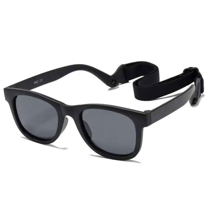 Lunettes de soleil polarisées flexibles et pliables pour nouveau-né de 0 à 24 mois, avec sangle, pou