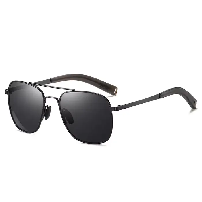 -100 -125 -150 myopie lunettes à lumière polarisée lunettes de soleil en métal hommes boîte carrée P