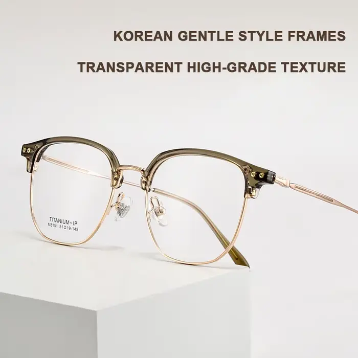2025 nouveau cadre en titane lunettes polygonales cadre hommes acétate sourcil cadre lunettes à la m